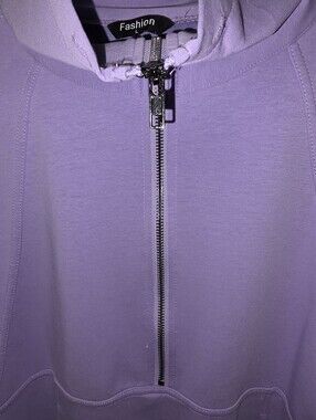 Womens Lilac Half-Zip Pullover Sweatshirt